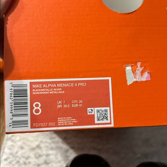 Nike Alpha Menace 4 Pro football cleats brand new sz 8 - Picture 5 of 7